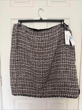 Calvin Klein Black & White Tweed Mini Skirt